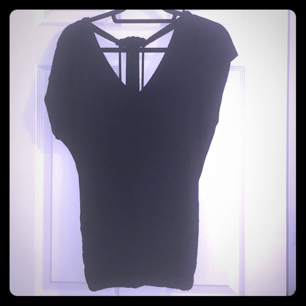 Cute black v-neck top with low back